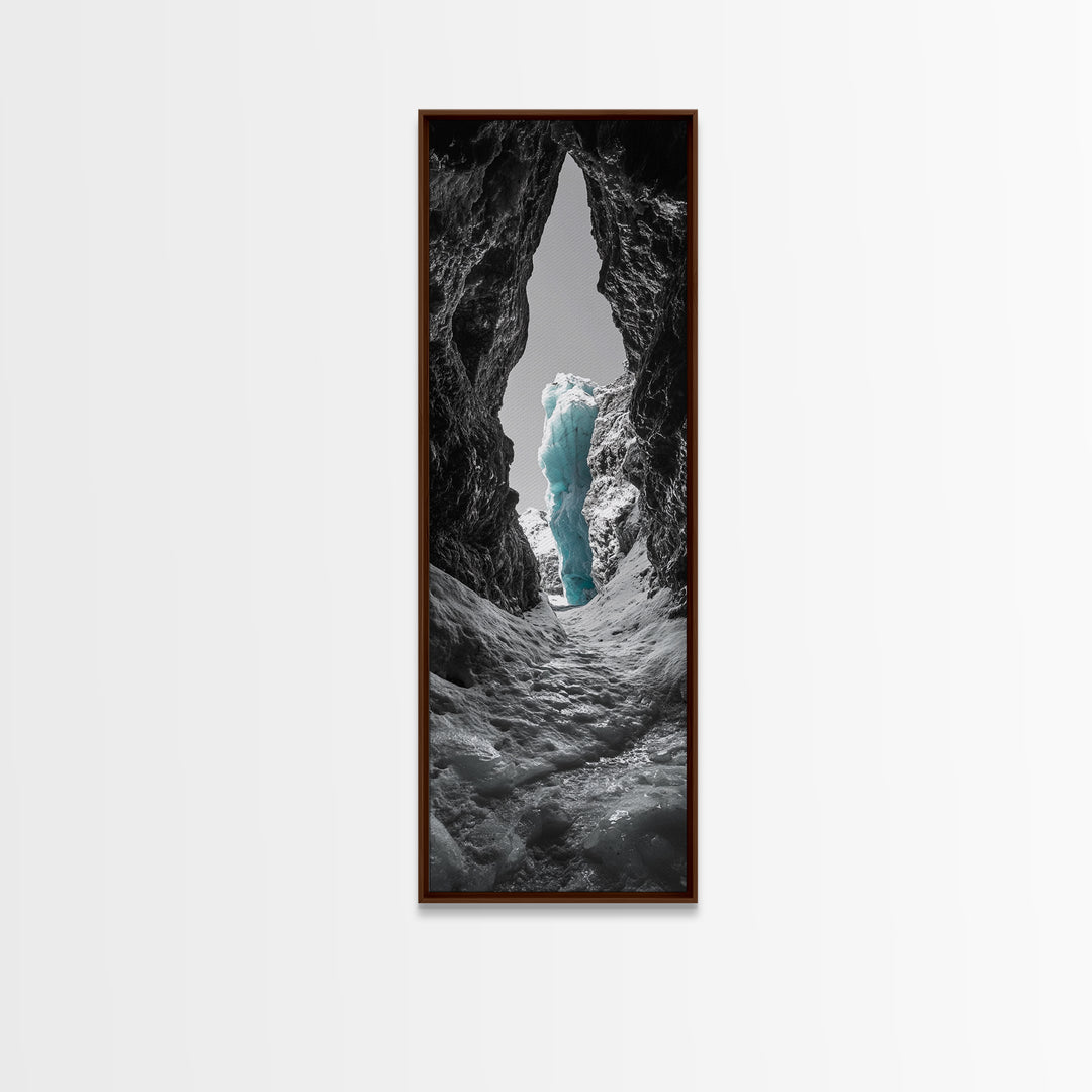 Ice Cave, Blue Glacier, Arctic Escape, Frozen Wonder, Framed Canvas Print, Winter Wall Art, Nature Lover Gift, Bedroom Photography Art