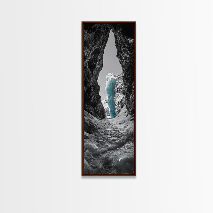 Ice Cave, Blue Glacier, Arctic Escape, Frozen Wonder, Framed Canvas Print, Winter Wall Art, Nature Lover Gift, Bedroom Photography Art