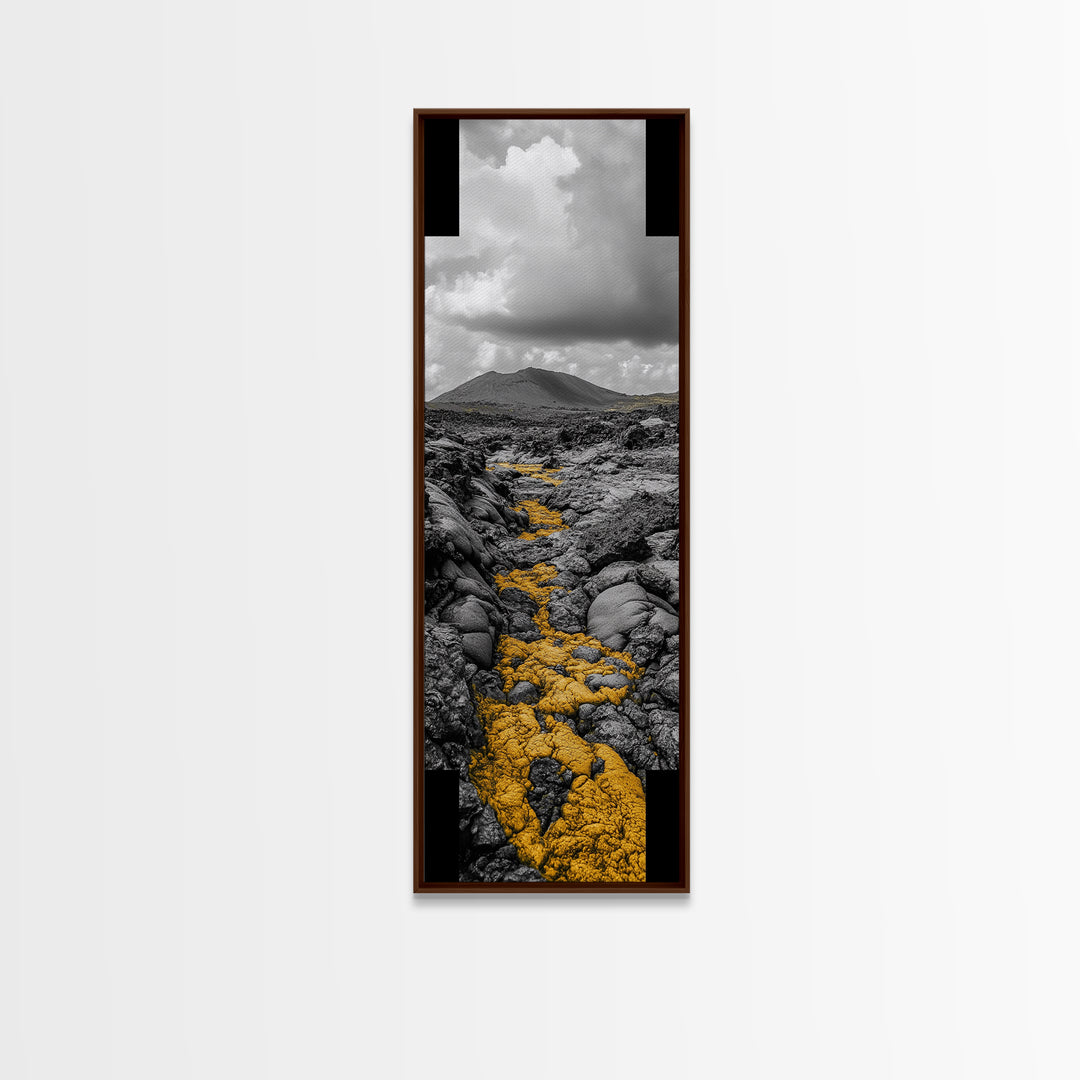 Lava Flow, Volcanic Path, Earth Texture, Yellow Stone, Canvas Print, geology wall art, bold nature photography, modern natural decor