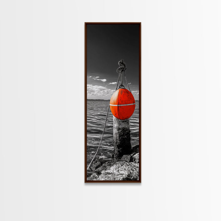 Buoy on Water, Nautical Vibe, Harbor View, Bold Coastal Art, Canvas Print, Beach House Decor, Bathroom Wall Art