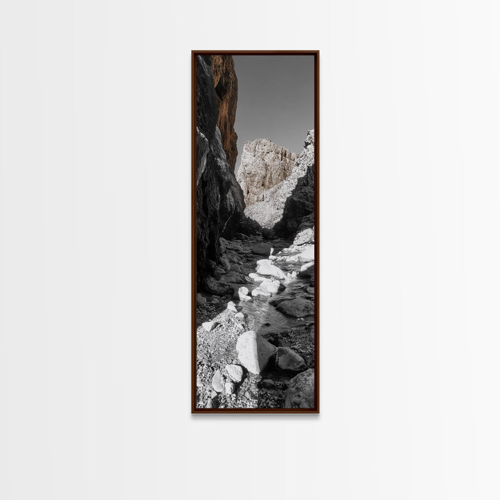Rocky Canyon View, Earthy Nature Photography, Wilderness Art, Canvas Print, Hiking Trail Decor, Neutral Tones Wall Art, Rustic Living Room Art