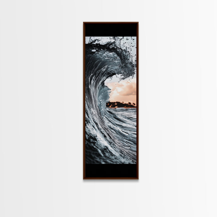 Ocean Wave, Big Surf, Seascape Photography, Coastal Wall Decor, Water Motion, Framed Canvas Print, Beach House Living Room Art
