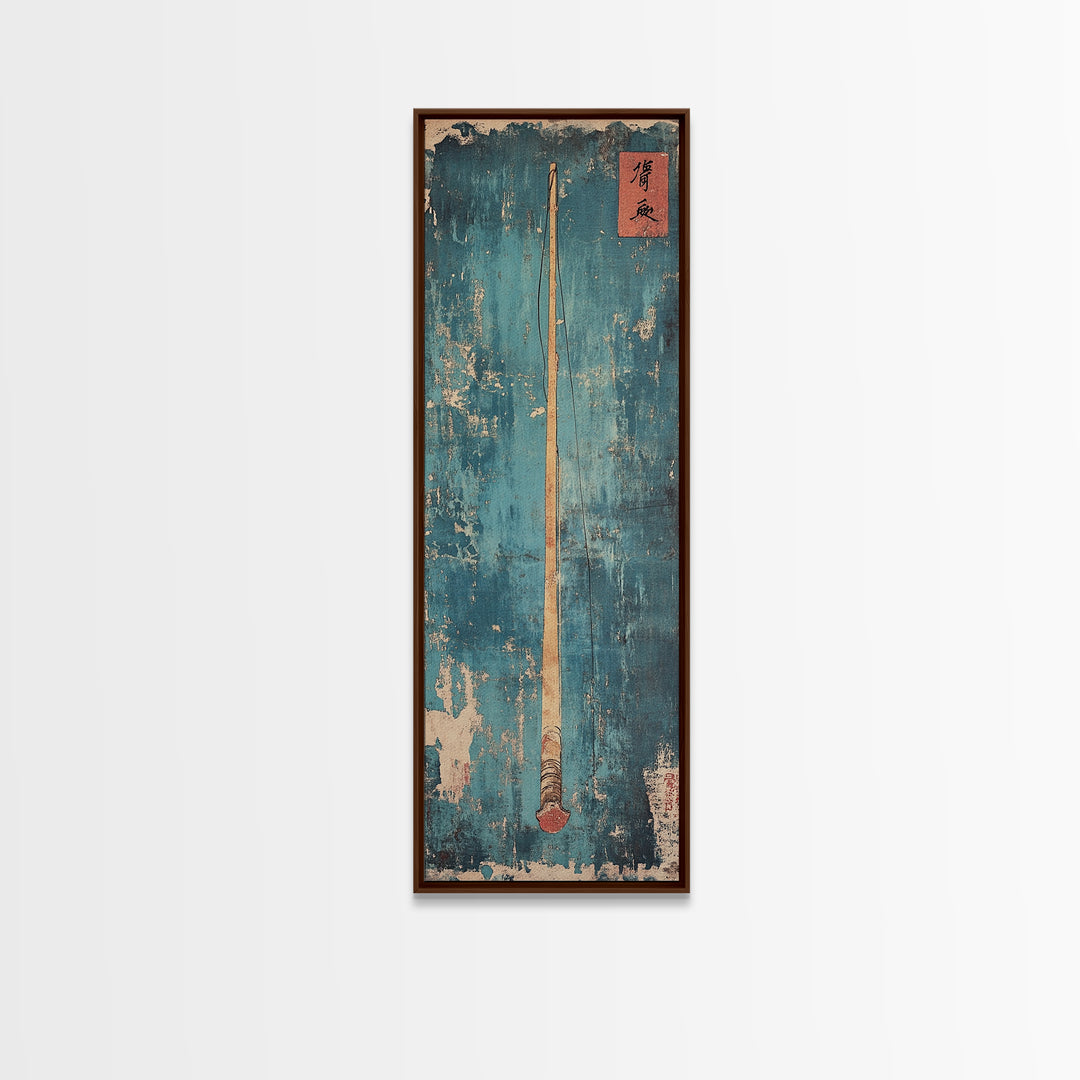 Minimal Oar Paddle Wall Art, Nautical Canvas Print, Lake House Decor, Coastal Wall Decor, Rustic Blue Maritime Art, Gift For Him