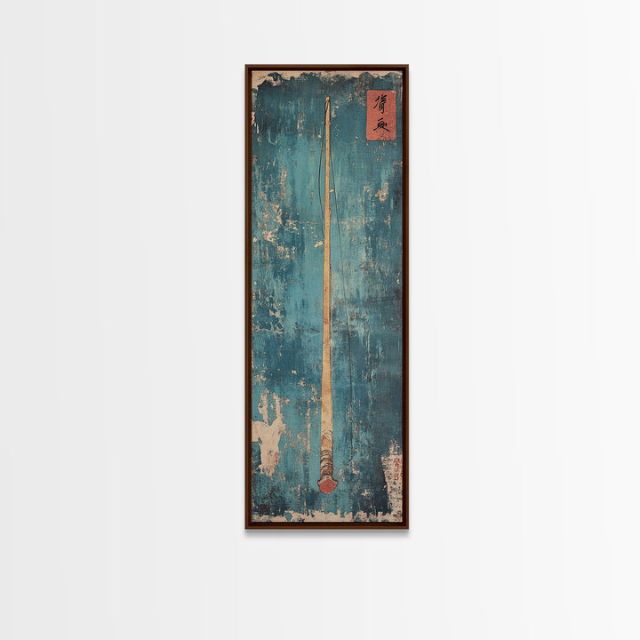 Minimal Oar Paddle Wall Art, Nautical Canvas Print, Lake House Decor, Coastal Wall Decor, Rustic Blue Maritime Art, Gift For Him