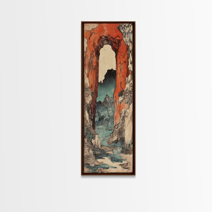 Red Rock Canyon Arch River Wall Art, Mountain Landscape Canvas Print, Southwestern Decor, Rustic Nature Wall Decor, Entryway Art