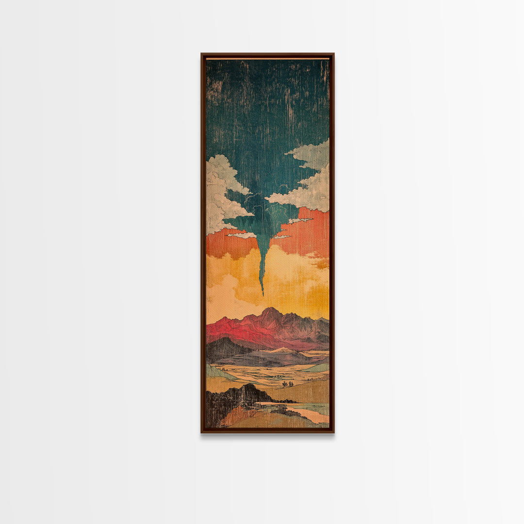 Surreal Desert Tornado Wall Art, Southwestern Landscape Canvas, Stormy Sky Print, Modern Rustic Decor For Living Room Home Decor