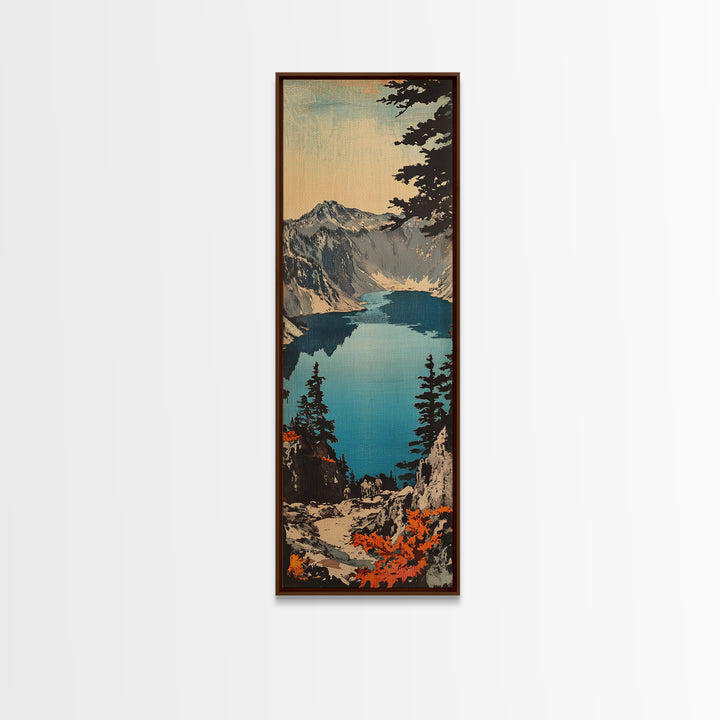Turquoise Alpine Lake And Pine Mountains Canvas Print, Landscape Wall Art, Rustic Cabin Decor, Large Nature Gift For Him