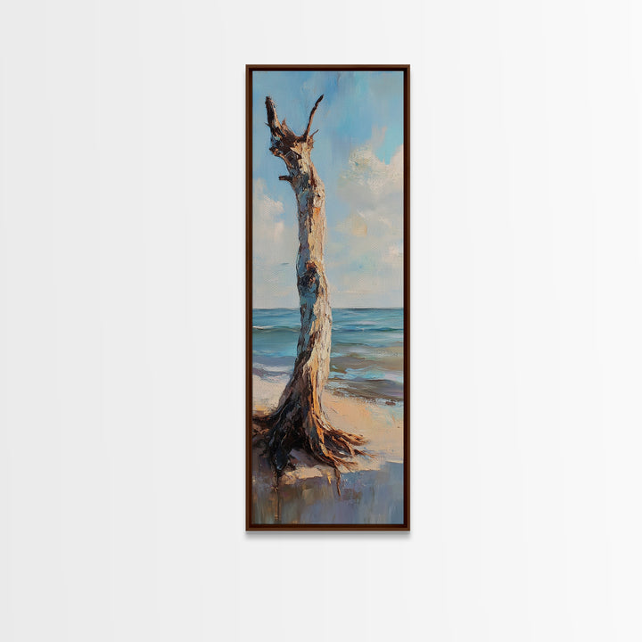 Weathered Driftwood By Ocean Wall Art, Beach House Decor, Coastal Landscape Print, Seascape Art, Nautical Ocean Gift For Her