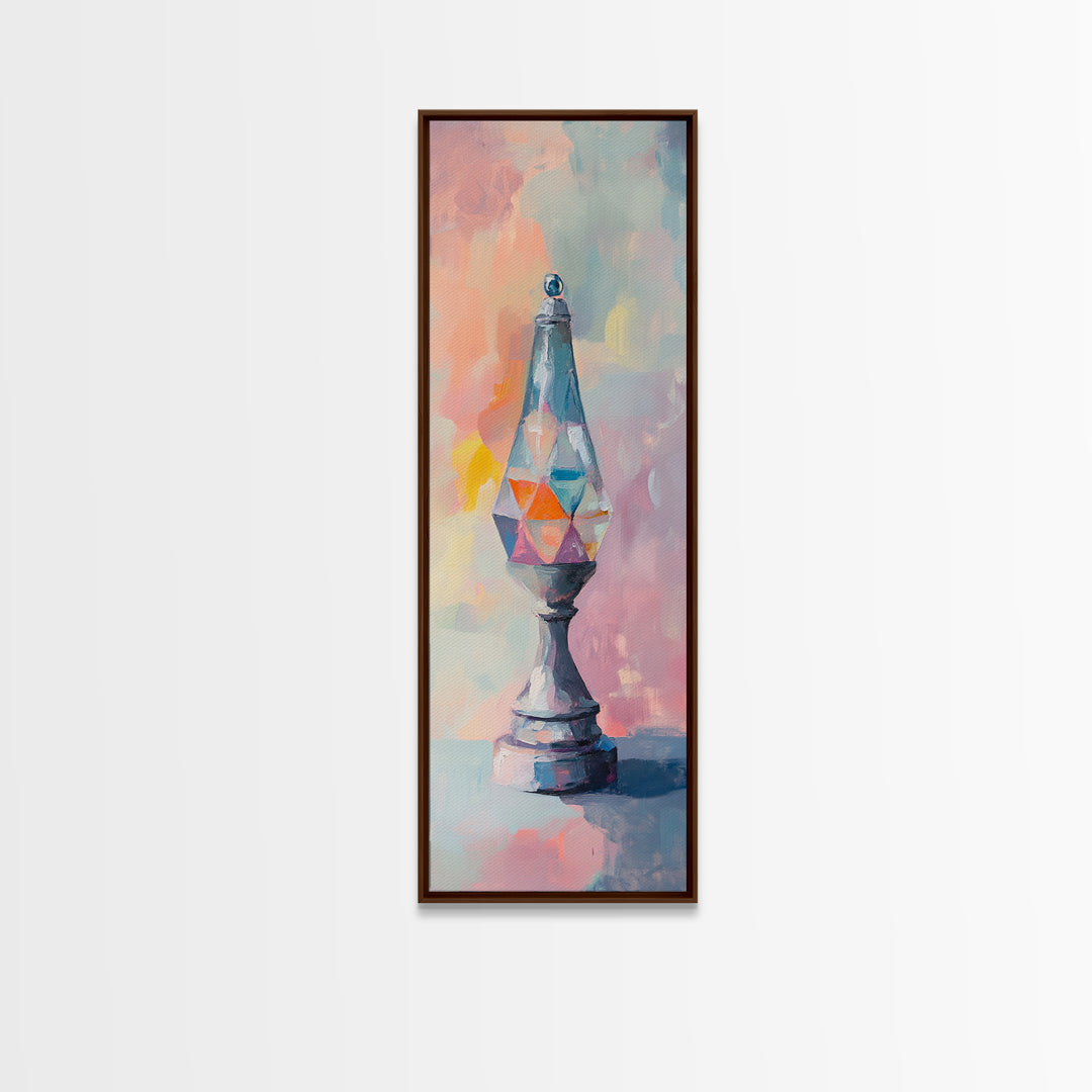 Colorful Crystal Prism Lamp Wall Art, Abstract Glass Still Life Canvas Print, Dopamine Decor, Modern Eclectic Living Room Art