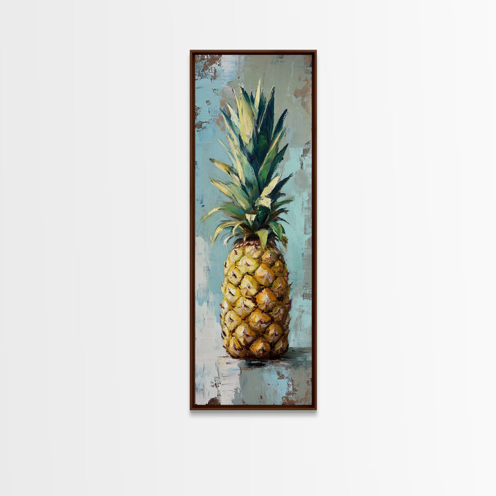 Bright Pineapple Still Life Canvas Print, Tropical Kitchen Wall Art, Coastal Home Decor, Fruit Poster For Beach House Gift