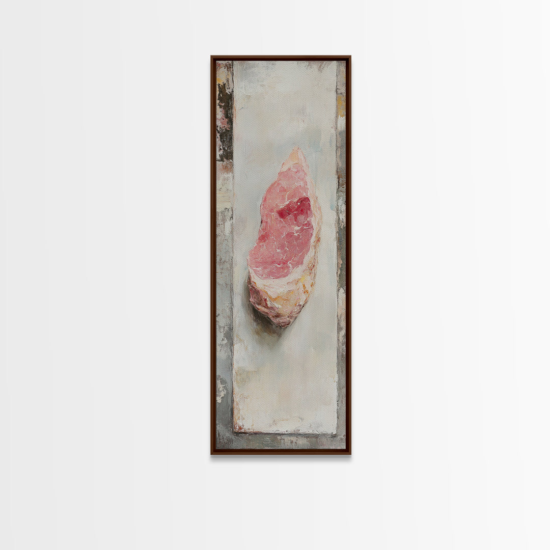 Pink Rose Quartz Crystal Oil Painting Wall Art, Boho Spiritual Home Decor, Celestial Gift For Her, Mystical Canvas Print