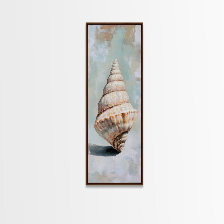 Large Spiral Seashell Canvas Print, Coastal Wall Decor, Beach House Decor, Nautical Ocean Art, Neutral Bathroom Decor, Seaside Art