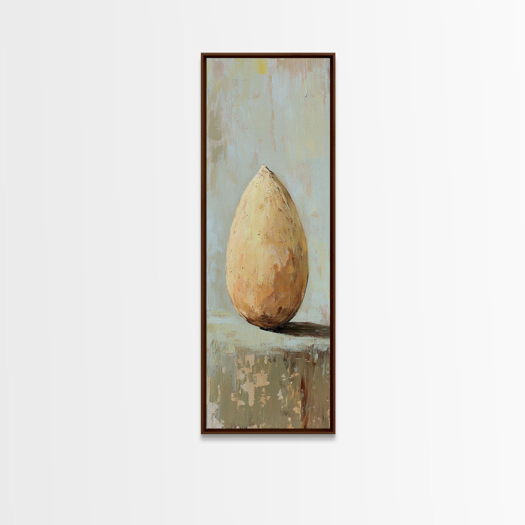 Textured Golden Pear Still Life Wall Art, Neutral Rustic Canvas Print For Kitchen Decor, Farmhouse Home Decor, Gift For Her