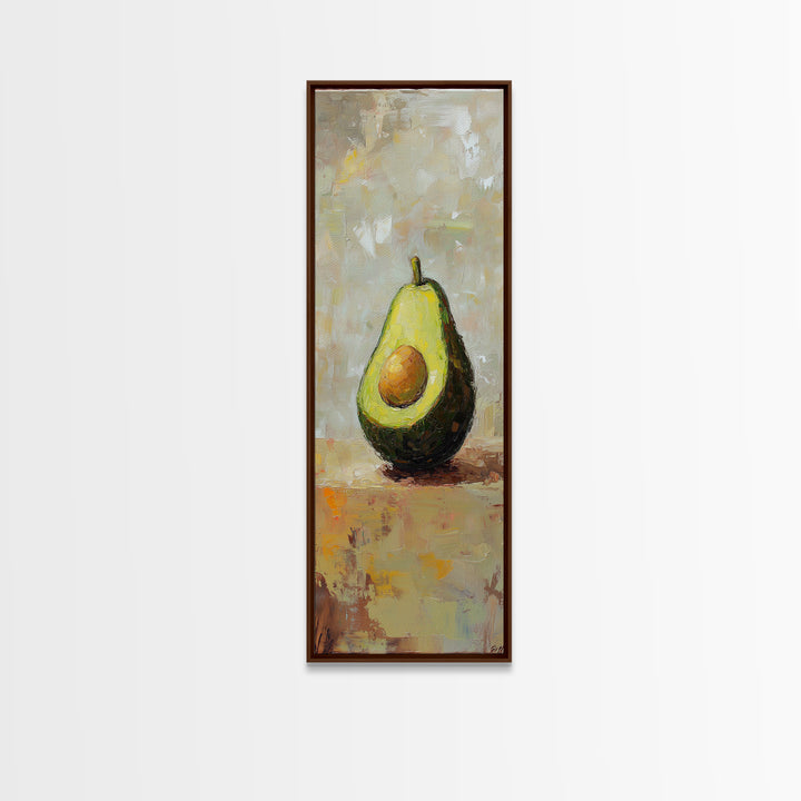 Avocado Half Still Life Canvas Print, Kitchen Wall Art, Foodie Home Decor, Rustic Kitchen Decor, Gift For Food Lover, Dining Room Decor