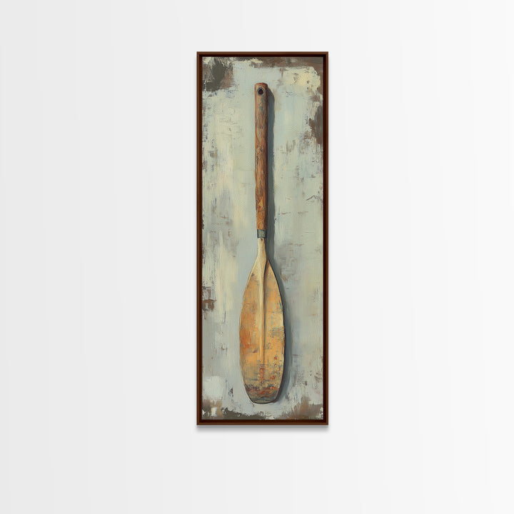 Weathered Wooden Paddle Canvas Print, Nautical Wall Art, Coastal Lake House Decor, Rustic Cabin Decor, Gift For Him, Boat House Decor