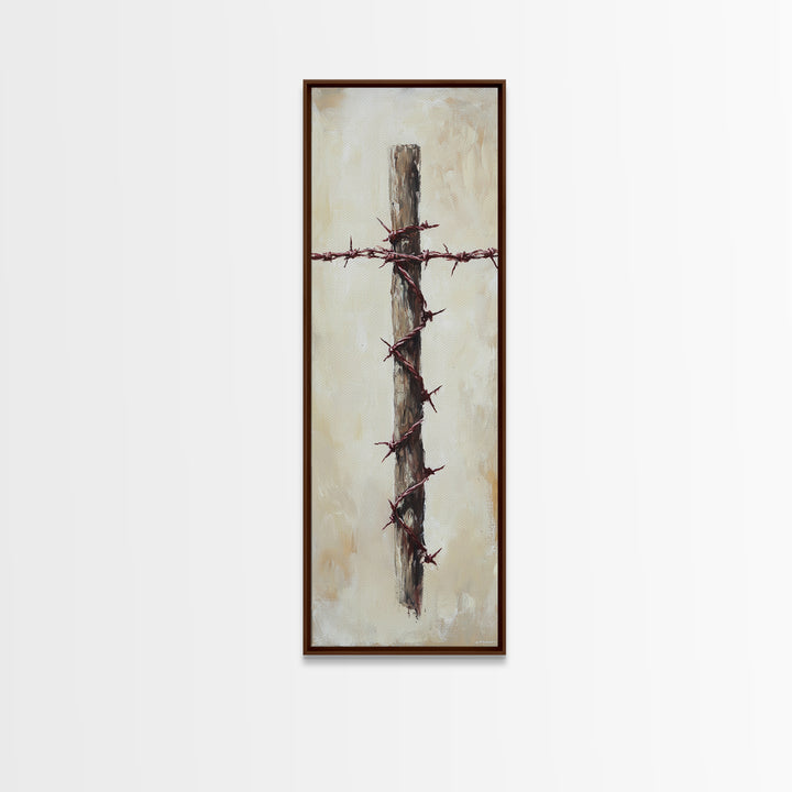 Rustic Barbed Wire Fence Canvas Print, Farmhouse Wall Art, Western Decor, Ranch Home Decor, Spiritual Wall Decor, Country Wall Decor