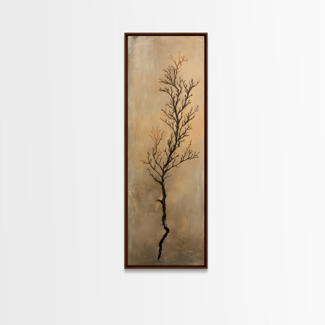 Minimal Bare Tree Branch Wall Art, Wabi Sabi Neutral Decor, Botanical Line Art Print, Japandi Canvas Print, Organic Modern Art