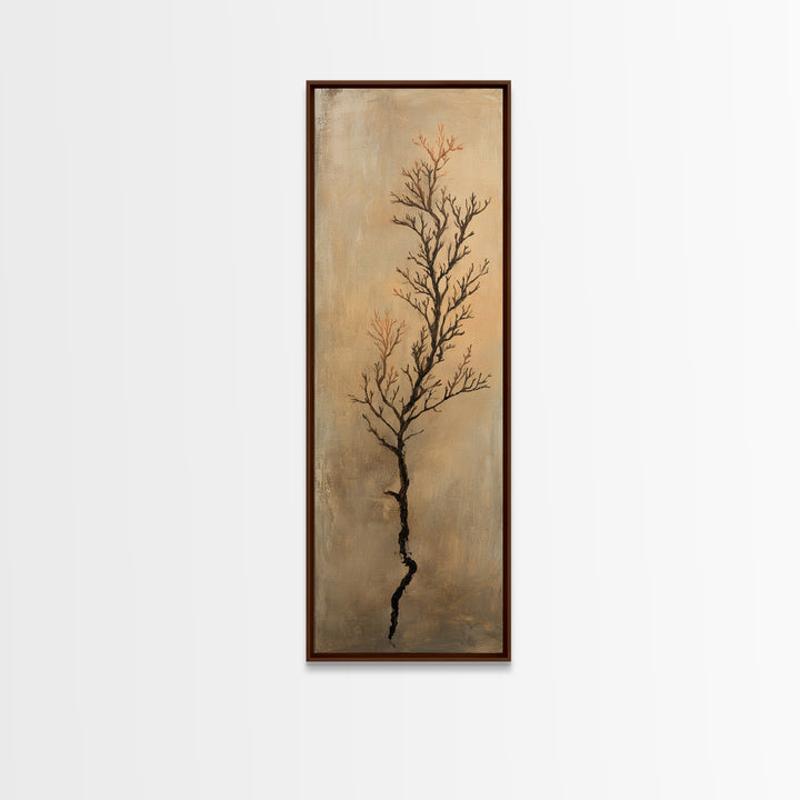 Minimal Bare Tree Branch Wall Art, Wabi Sabi Neutral Decor, Botanical Line Art Print, Japandi Canvas Print, Organic Modern Art