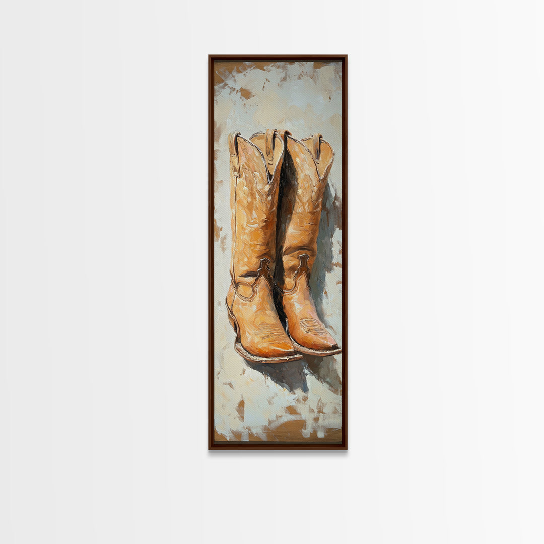 Weathered Cowboy Boots Canvas Print, Western Wall Art, Rustic Ranch Decor, Country Home Decor, Cowgirl Farmhouse Artwork, Gift For Him