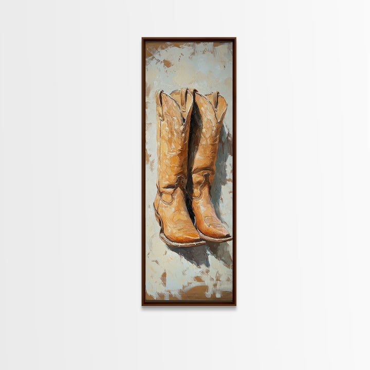 Weathered Cowboy Boots Canvas Print, Western Wall Art, Rustic Ranch Decor, Country Home Decor, Cowgirl Farmhouse Artwork, Gift For Him