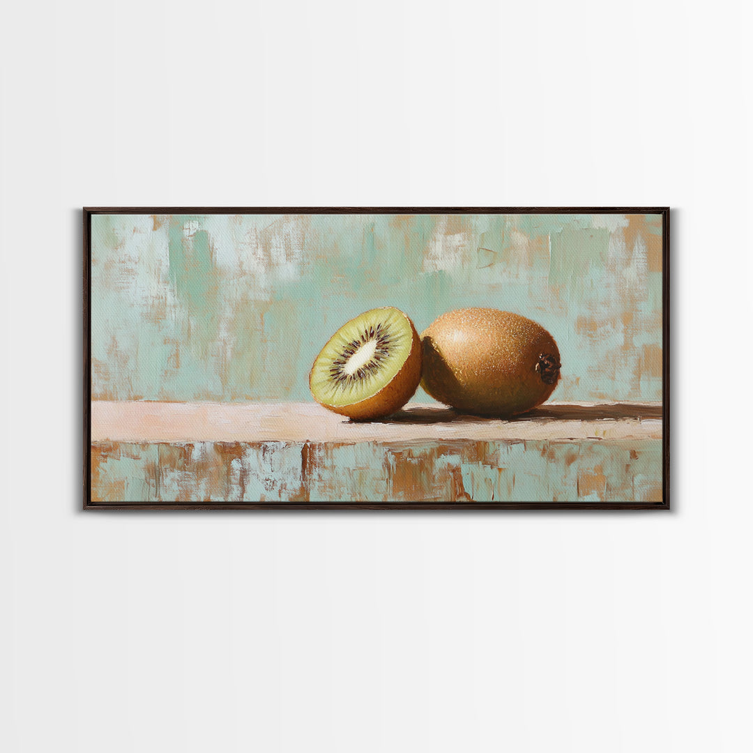 Fresh Kiwi Fruit Still Life Wall Art, Modern Kitchen Decor Canvas, Foodie Gift, Fruit Art Print, Dining Room Decor, Wall Decor