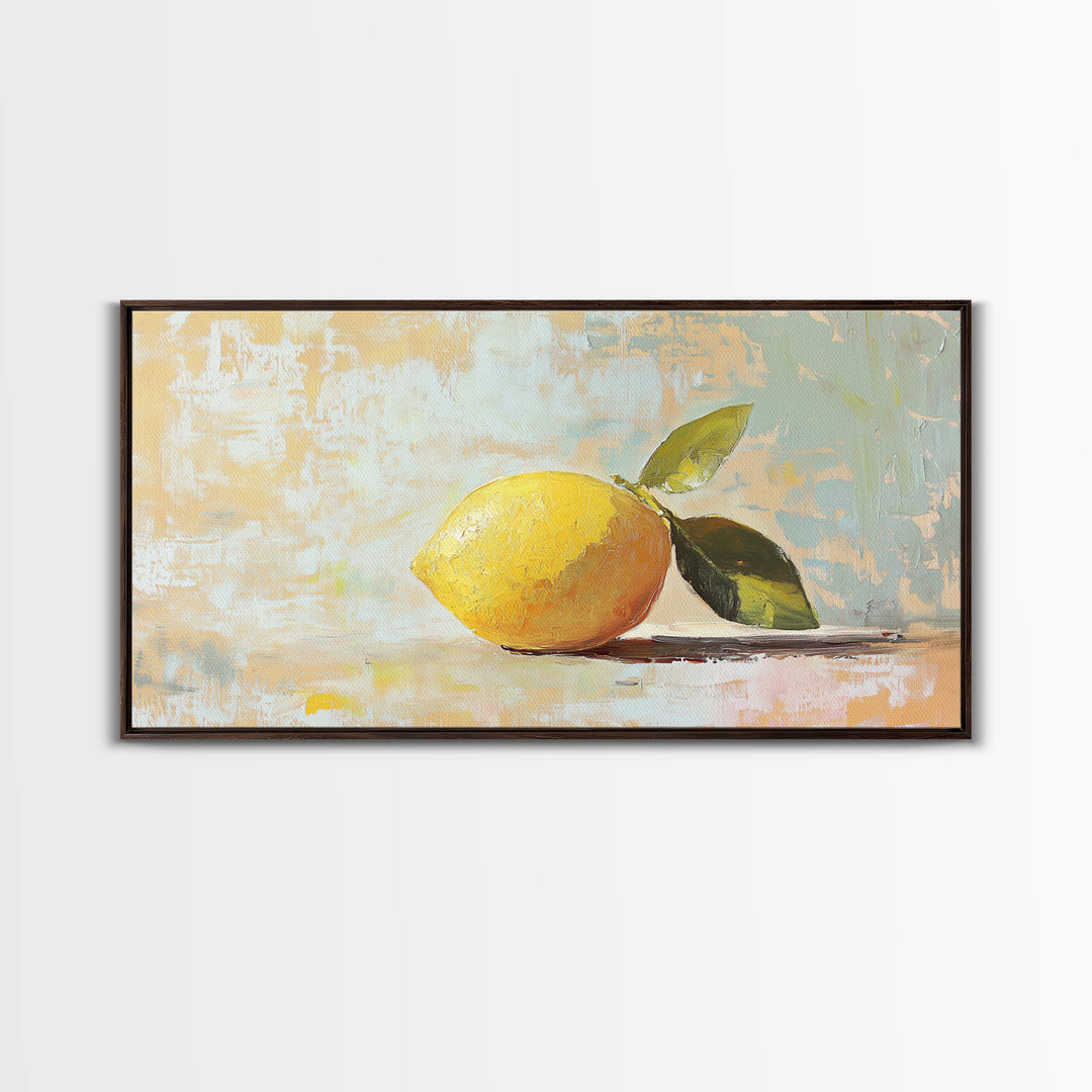 Bright Lemon Still Life Canvas Print, Kitchen Wall Art, Mediterranean Decor, Fruit Art Print, Summer Home Decor, Housewarming Gift