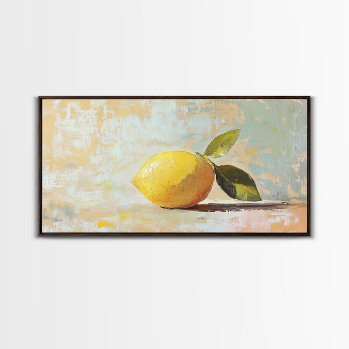 Bright Lemon Still Life Canvas Print, Kitchen Wall Art, Mediterranean Decor, Fruit Art Print, Summer Home Decor, Housewarming Gift