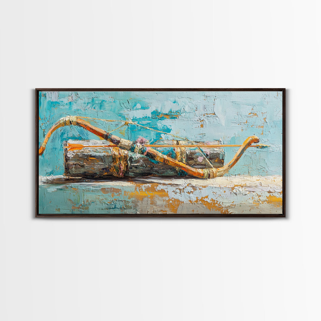 Rustic Bow And Arrow Still Life Wall Art, Western Decor Canvas Print, Cabin Wall Decor, Gift For Archery Lover, Man Cave Decor