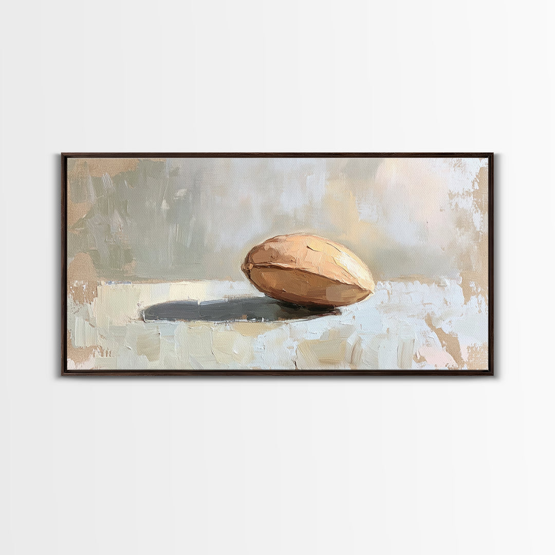 Minimal Walnut Still Life Wall Art, Neutral Kitchen Decor, Rustic Canvas Print, Modern Farmhouse Living Room Art Gift Idea