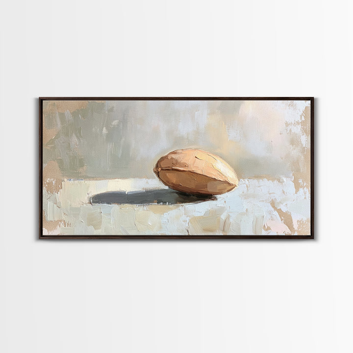 Minimal Walnut Still Life Wall Art, Neutral Kitchen Decor, Rustic Canvas Print, Modern Farmhouse Living Room Art Gift Idea