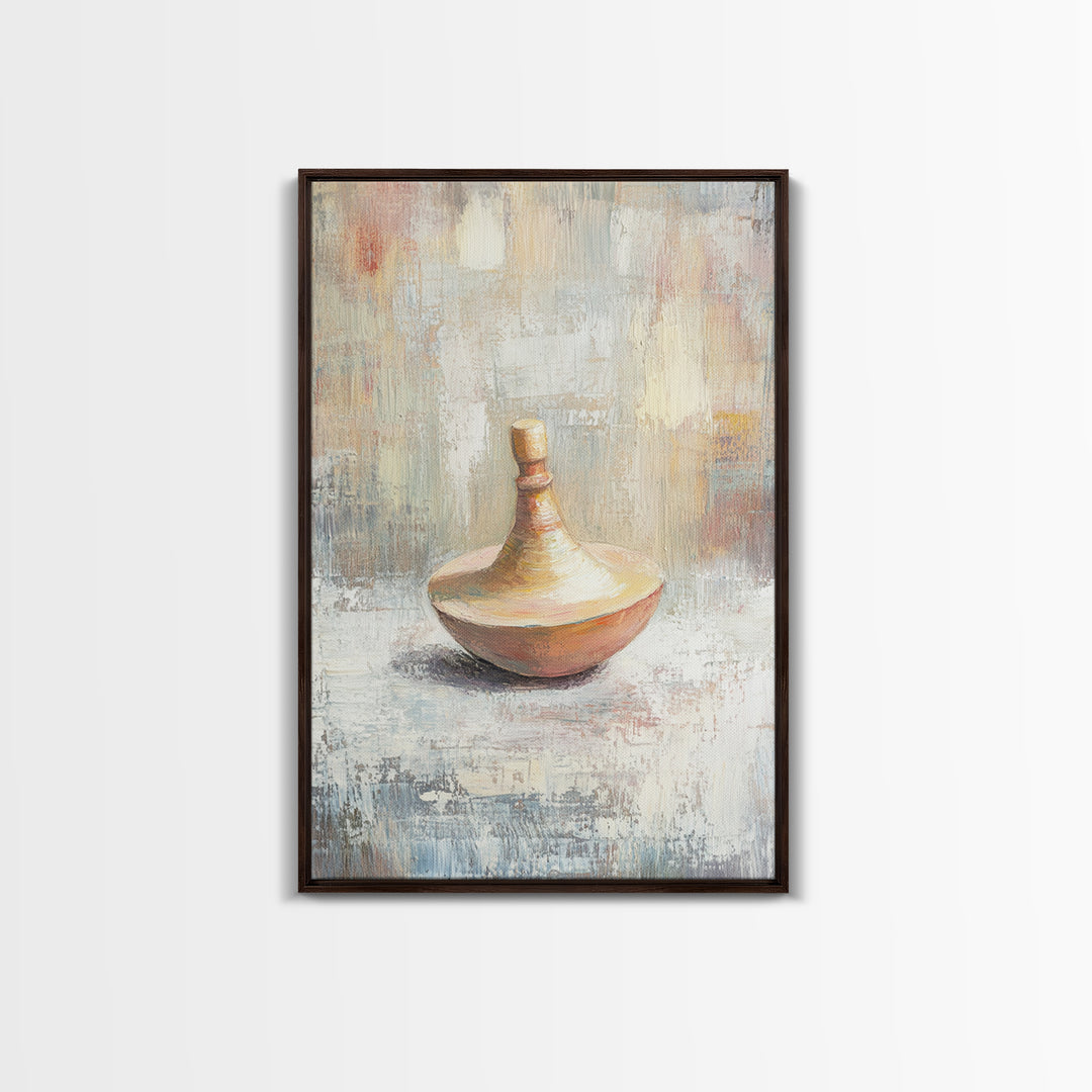 Minimal Spinning Top Still Life Canvas Print, Neutral Wall Art, Wabi Sabi Decor, Modern Minimalist Art Print For Office Decor
