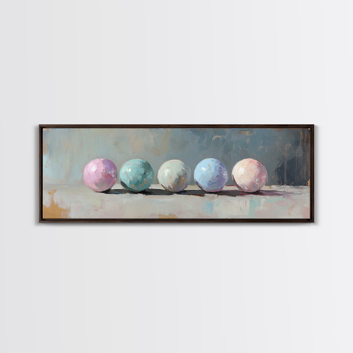 Soft Pastel Spheres Minimalist Wall Art, Abstract Canvas Print, Calming Bedroom Decor, Modern Neutral Home Decor Gift Idea