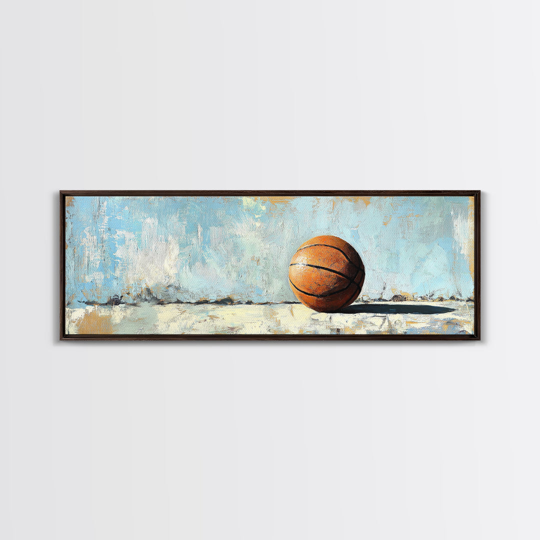 Basketball Canvas Print, Minimal Sports Wall Art, Boys Room Decor, Game Room Art, Gift For Him, Modern Man Cave Decor, Office Decor