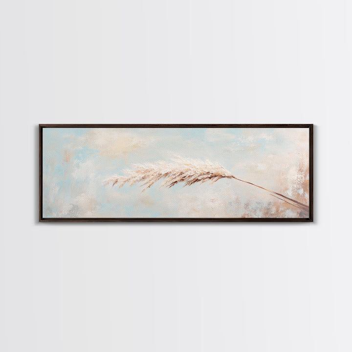 Soft Pampas Grass Feather Canvas Print, Neutral Wall Art, Minimalist Boho Decor, Calming Bedroom Above Bed Wall Home Decor