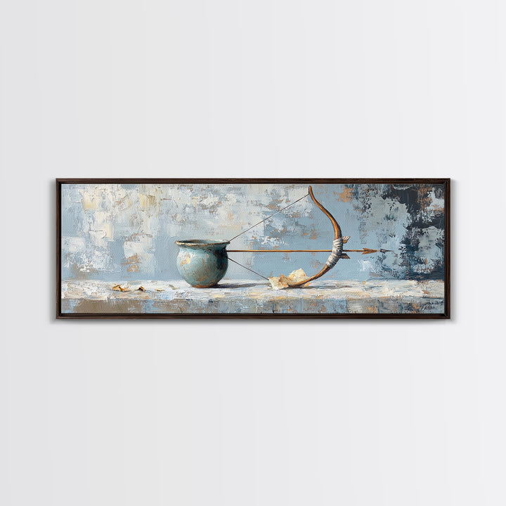 Rustic Bow And Arrow Still Life Wall Art, Archery Decor, Southwestern Wall Decor, Hunting Gift For Him, Masculine Office Decor