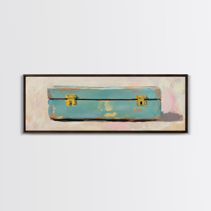 Weathered Blue Tool Box Canvas Print, Rustic Wall Art, Industrial Decor, Garage Wall Decor, Man Cave Decor, Gift For Him