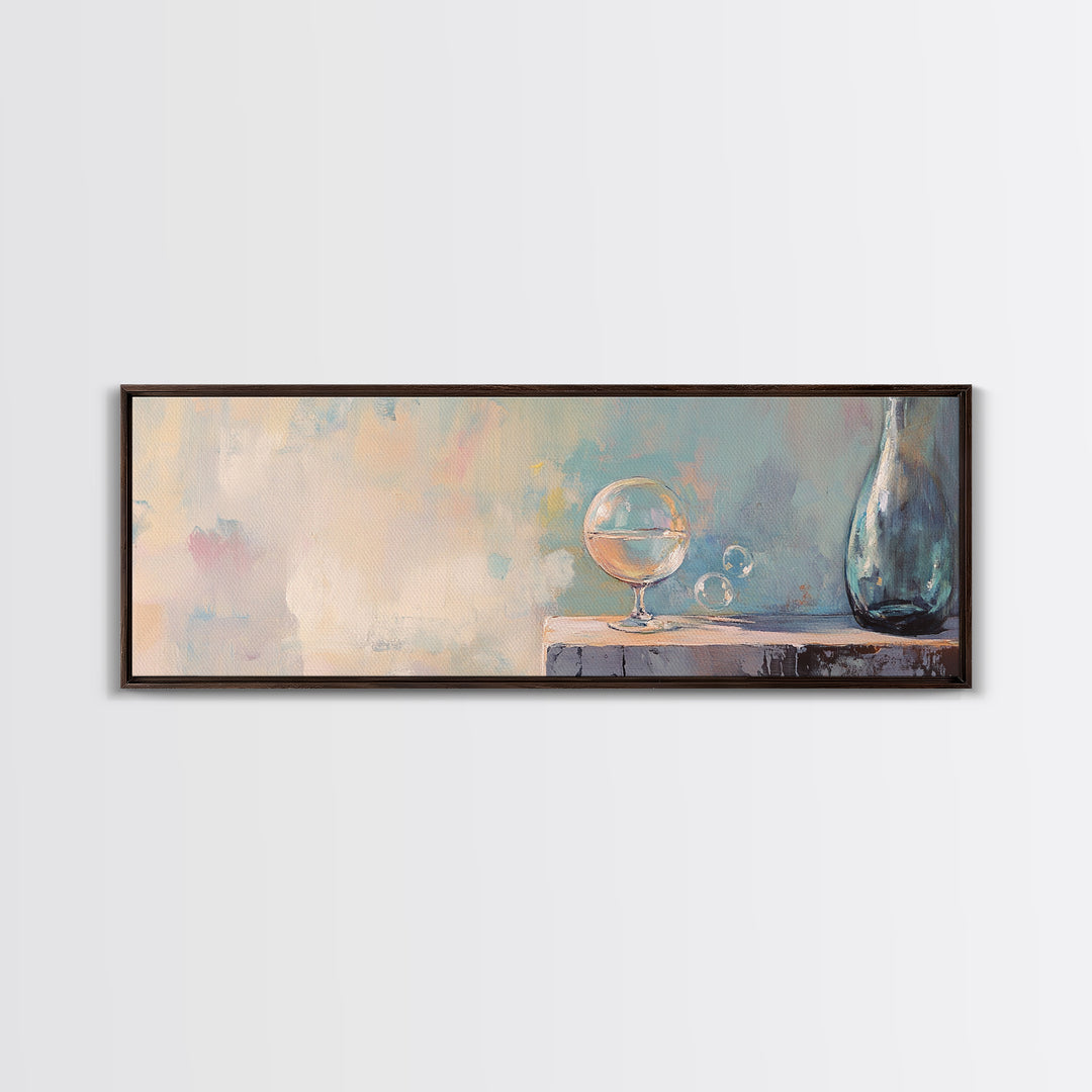 Dreamy Glass Globe And Blue Vase Wall Art, Minimalist Still Life, Neutral Wall Decor, Modern Home Decor, Calming Art Print