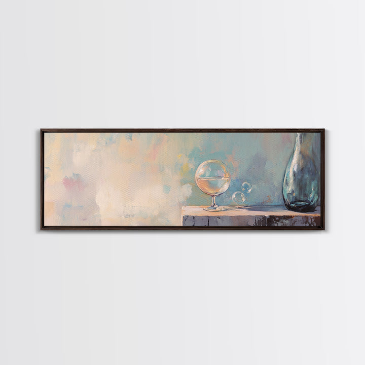 Dreamy Glass Globe And Blue Vase Wall Art, Minimalist Still Life, Neutral Wall Decor, Modern Home Decor, Calming Art Print