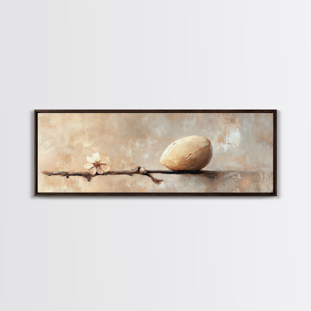 Almond On Branch Still Life Wall Art, Neutral Rustic Kitchen Decor, Minimalist Canvas Wall Art, Farmhouse Home Decor Gift