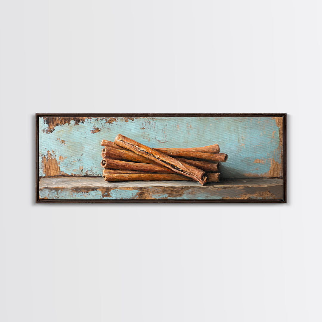 Rustic Cinnamon Sticks Painting Wall Art, Kitchen Decor, Farmhouse Decor, Food Illustration, Warm Neutral Home Decor Print