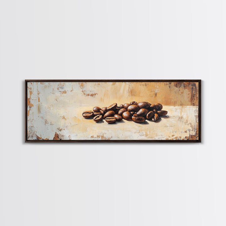 Roasted Coffee Beans Still Life Canvas Print, Coffee Bar Wall Art, Kitchen Decor, Rustic Home Decor, Gift For Coffee Lover