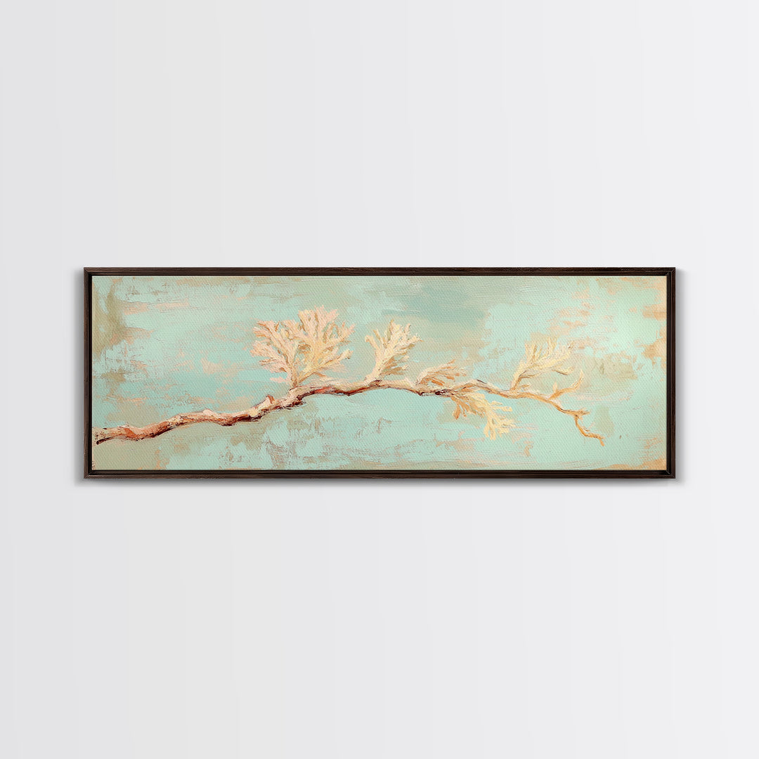 White Coral Branch Wall Art, Coastal Canvas Print, Beach House Decor, Minimalist Ocean Art For Serene Living Room Wall Decor