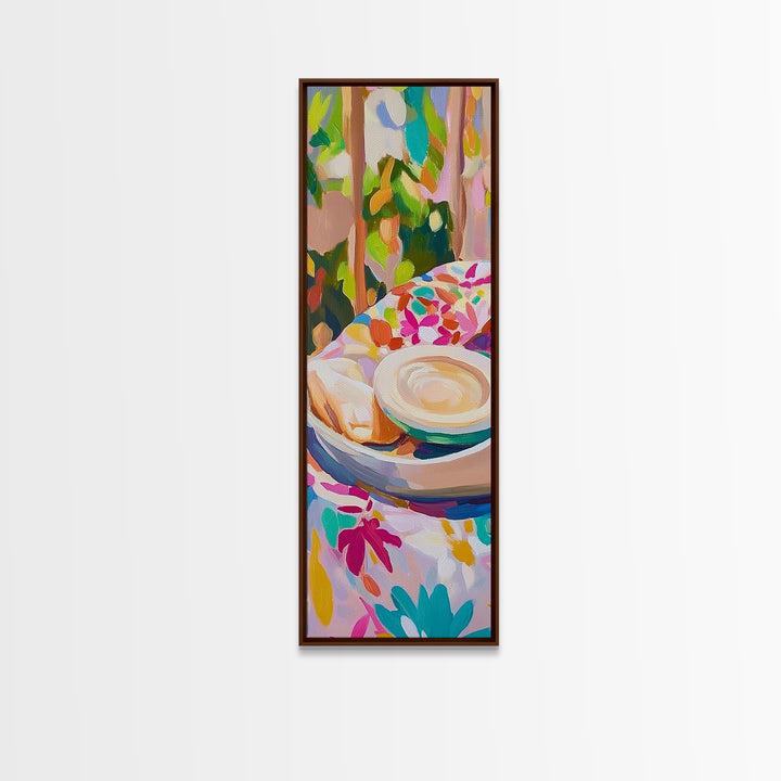 Croissant And Latte Cafe Breakfast Wall Art, French Bakery Print, Coffee Shop Decor, Kitchen Wall Art, Cozy Home Decor, Gift For Her