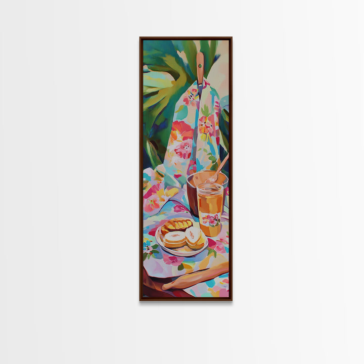 Iced Tea Poolside Snack Still Life Wall Art, Tropical Kitchen Canvas Print, Summer Patio Decor, Colorful Art, Hostess Gift