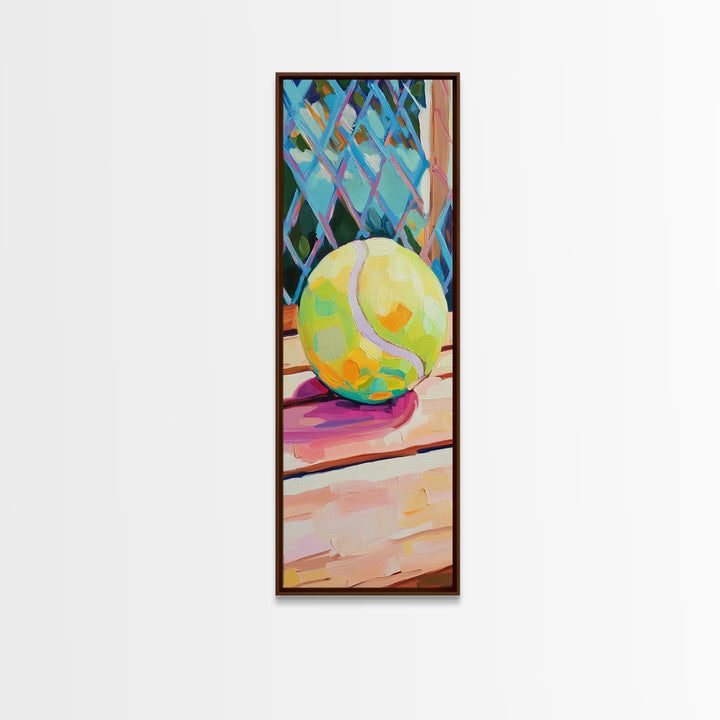 Bright Tennis Ball And Racquet Canvas Print, Tennis Wall Art, Sports Decor, Game Room Decor, Gift For Him, Athletic Decor