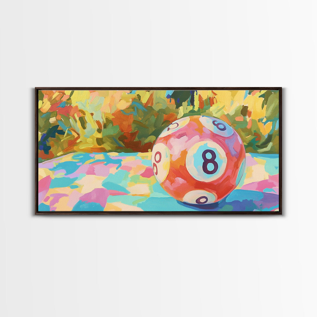 Pink Eight Ball Billiards Wall Art, Game Room Decor, Pool Room Art Print, Retro Poster, Man Cave Canvas Print, Gift For Him
