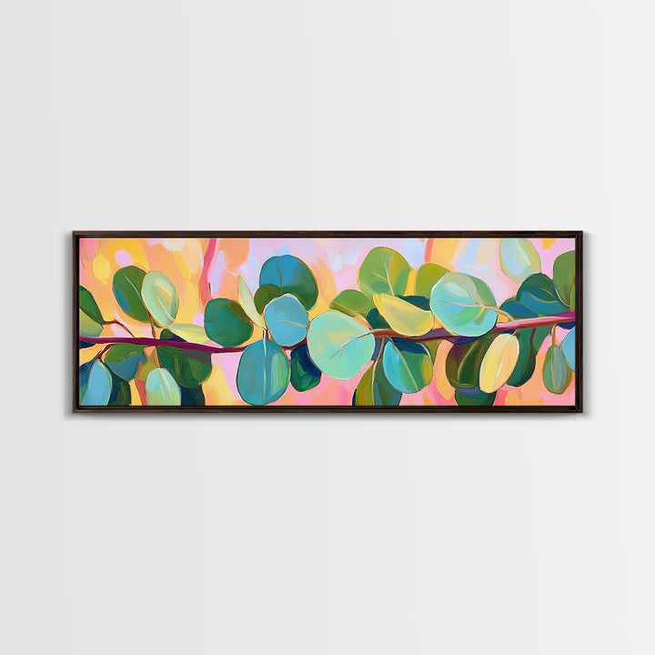 Fresh Eucalyptus Branch Wall Art, Botanical Canvas Print, Green Nature Decor, Minimalist Living Room Wall Decor Gift For Her