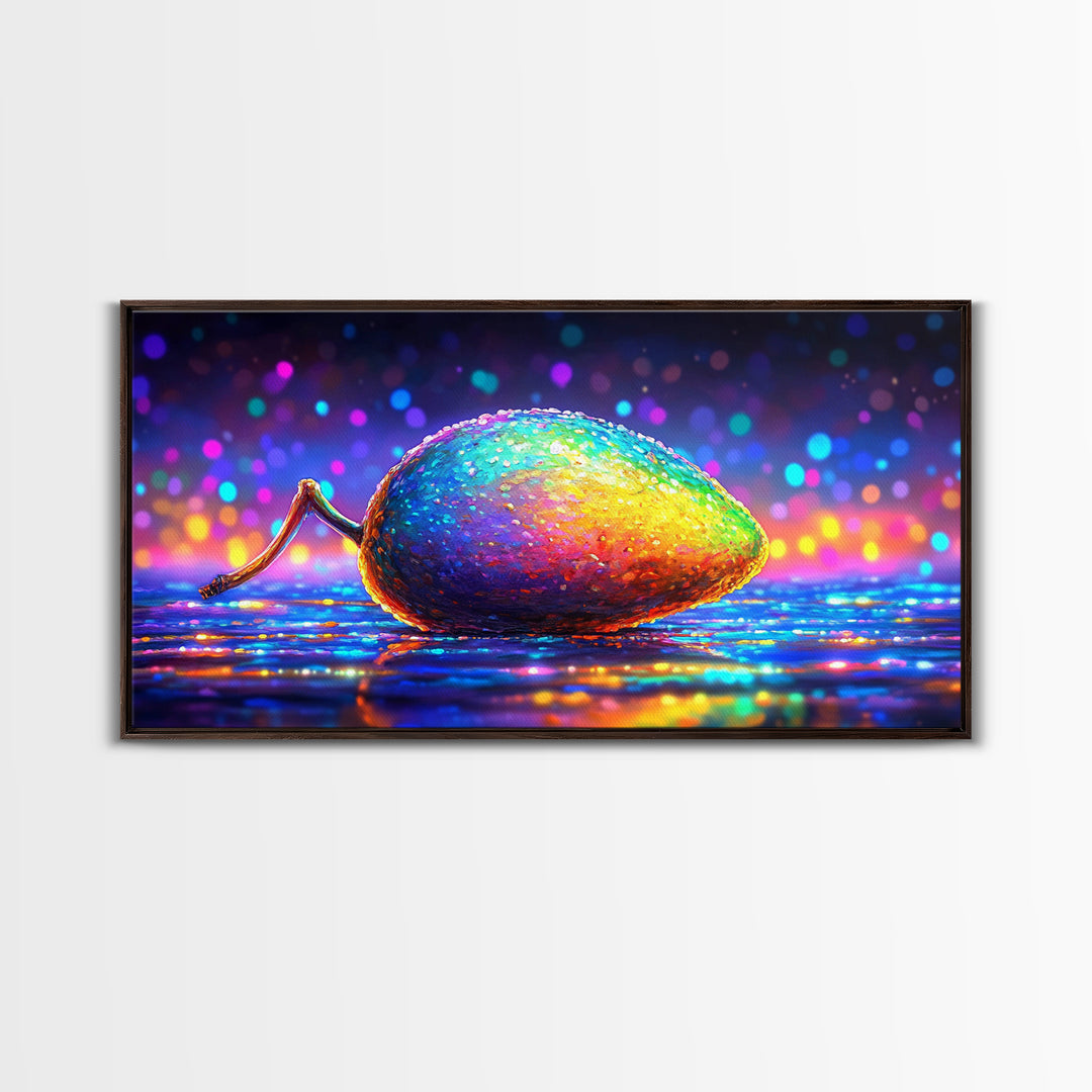 Rainbow Computer Mouse Wall Art, Neon Tech Canvas Print, Gamer Room Decor, Cyberpunk Office Art Gift For Programmers Home Decor