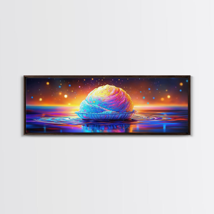 Pastel Shell At Sunset Canvas Print, Dreamy Coastal Wall Art For Ocean Nursery Decor, Beach House Decor And Seascape Art