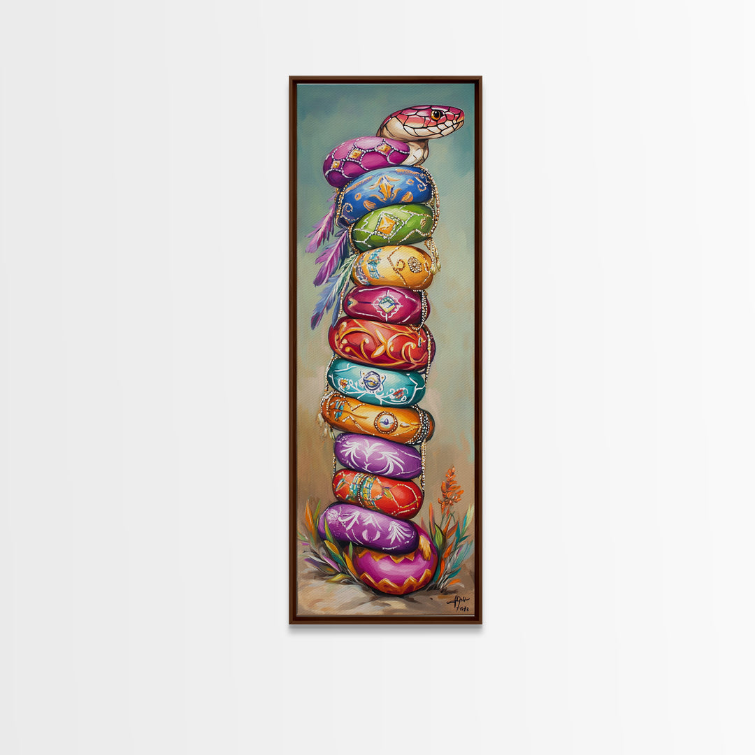 Stacked Jewel Tone Cowgirl Hats Framed Canvas Print, Western Wall Art, Southwestern Decor, Boho Home Decor, Gift For Her
